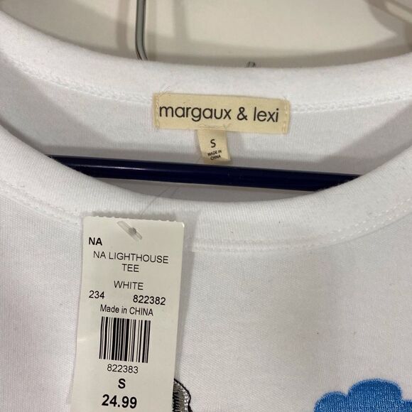 Margaux and Lexi White Long Sleeve Tee Size Small - Picture 2 of 3